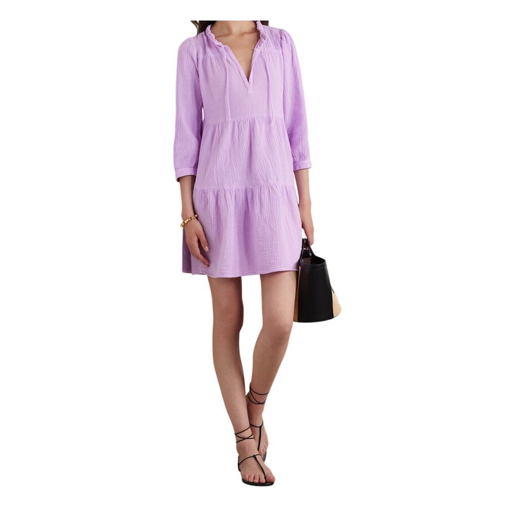 Honorine Ruffled Purple Giselle Mini Size S Dress